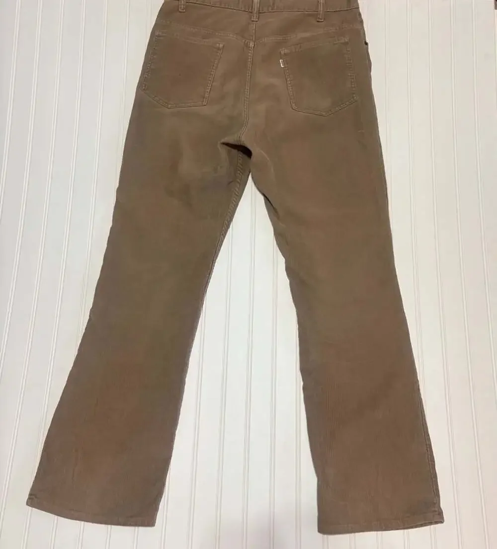 Vintage Levi's White Tab Corduroy Pants Tan Straight Leg